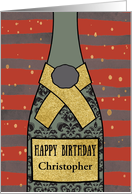 Customizable, Happy Birthday, Business, Champagne, Foil Effect, Red card