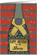 Boss, Happy Birthday, Business, Champagne, Foil Effect, Red card