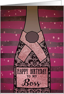 Boss, Happy Birthday, Business, Champagne, Foil Effect, Purple card