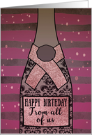 From All Of Us, Birthday, Business, Champagne, Foil Effect, Purple card