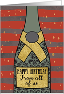 From All Of Us, Birthday, Business, Champagne, Foil Effect, Red card