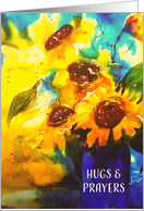 Religious Cancer Encouragement, Sunflowers Painting card