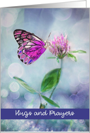 Religious Cancer Encouragement, Butterfly and Flower card