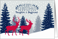 Daughter and her Boyfriend, Merry Christmas, Reindeer, Landscape card