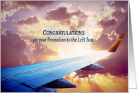 Congratulations on your Promotion to Captain/Left Seat, Airplane card