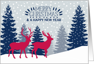 Merry Christmas and a Happy New Year, Red, White, Blue card