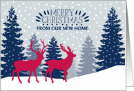 From our new Home, Merry Christmas, Red, White, Blue card