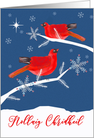 Merry Christmas in Scottish Gaelic, Red Cardinal Birds card