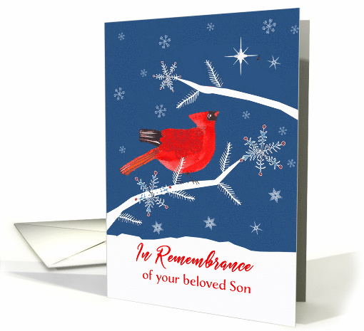 In Remembrance of your beloved Son, Christmas, Cardinal Bird card
