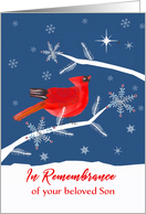 In Remembrance of your beloved Son, Christmas, Cardinal Bird card