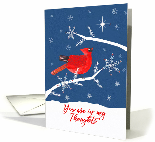 In Remembrance, First Christmas alone after Loss, Cardinal Bird card