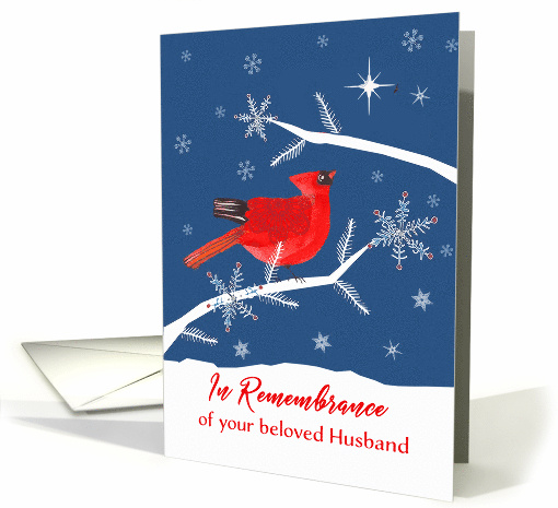 In Remembrance Husband, First Christmas alone after Loss, Bird card