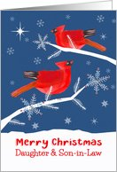 Daughter and Son-in-Law, Merry Christmas, Cardinal Bird, Winter card