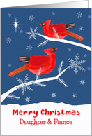 Daughter and her Fiance, Merry Christmas, Cardinal Bird, Winter card