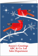 Customizable, Season’s Greetings, Corporate, Cardinal Bird, Winter card