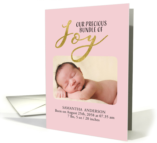 Photocard, Bundle of Joy, Birth Announcement Baby Girl,... (1546698)