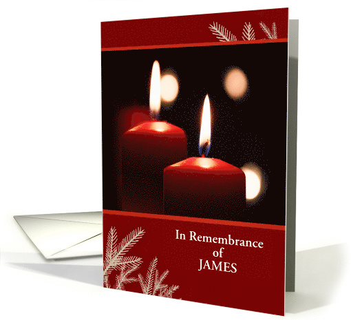 Name Customizable, First Christmas in Remembrance, Candles card