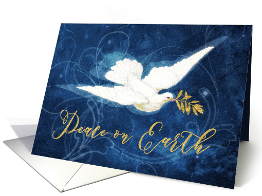 Christian Christmas Card, Peace on Earth, Dove, Olive Branch card