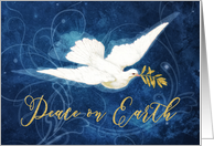 Christian Christmas Card, Peace on Earth, Dove, Olive Branch card