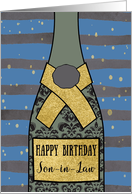 Son-in-Law, Happy Birthday, Champagne, Gold-Effect card