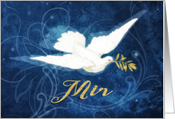 Mir, Czech, Peace on Earth, Merry Christmas, Dove card