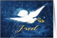 Fred, Danish, Peace on Earth, Merry Christmas, Dove card