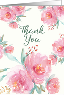 Christian Thank You, Mission Support, Watercolor Peonies card