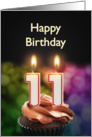 11th birthday with candles card
