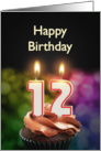 12th birthday with candles card