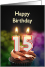 15th birthday with candles card