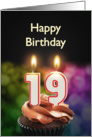 19th birthday with candles card