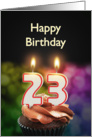 23rd birthday with candles card