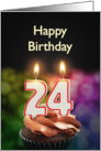 24th birthday with candles card