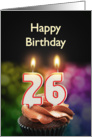 26th birthday with candles card