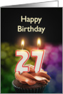 27th birthday with candles card