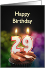 29th birthday with candles card