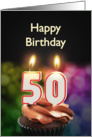 50th birthday with candles card