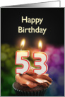 53rd birthday with candles card