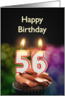 56th birthday with candles card