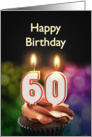 60th birthday with candles card