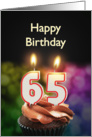 65th birthday with candles card
