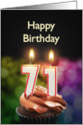 71st birthday with candles card
