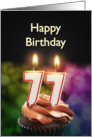 77th birthday with candles card