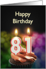 81st birthday with candles card