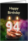 94th birthday with candles card