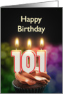 101st birthday with candles card