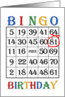81st Birthday Bingo card