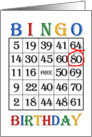 80th Birthday Bingo card