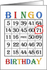 71st Birthday Bingo card