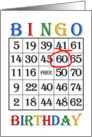 60th Birthday Bingo card